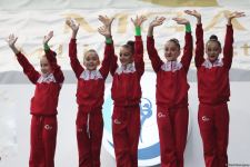 Прошла церемония награждения победителей 27-го Первенства Баку по художественной гимнастике среди команд в групповых упражнениях (ФОТО)