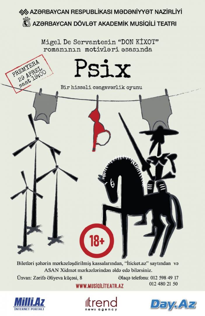 В Баку состоялась премьера сюрреалистического спектакля "Псих" по мотивам романа "Дон Кихот" (ФОТО)