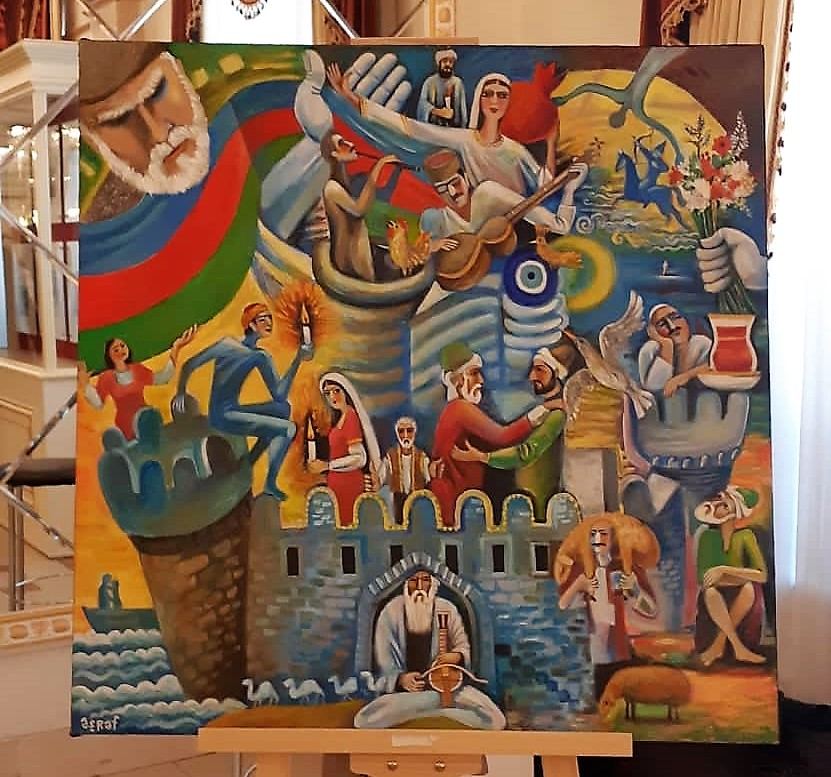 "Наш мир" – народный художник Ашраф Гейбатов представил картины, наполненные любовью к Азербайджану (ФОТО)