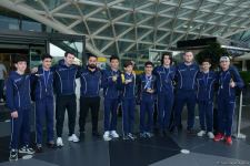 Азербайджанские гимнасты привезли в Баку из Италии медали Чемпионата Европы (ФОТО)