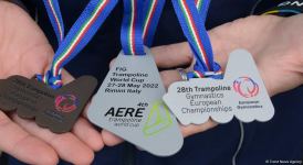 Азербайджанские гимнасты привезли в Баку из Италии медали Чемпионата Европы (ФОТО)