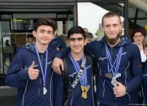 Азербайджанские гимнасты привезли в Баку из Италии медали Чемпионата Европы (ФОТО)