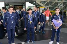 Азербайджанские гимнасты привезли в Баку из Италии медали Чемпионата Европы (ФОТО)