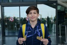 Азербайджанские гимнасты привезли в Баку из Италии медали Чемпионата Европы (ФОТО)