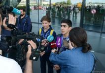 Азербайджанские гимнасты привезли в Баку из Италии медали Чемпионата Европы (ФОТО)