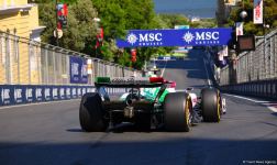 Завершилась первая тренировочная сессия пилотов «Формулы-1» в Баку (ФОТО)