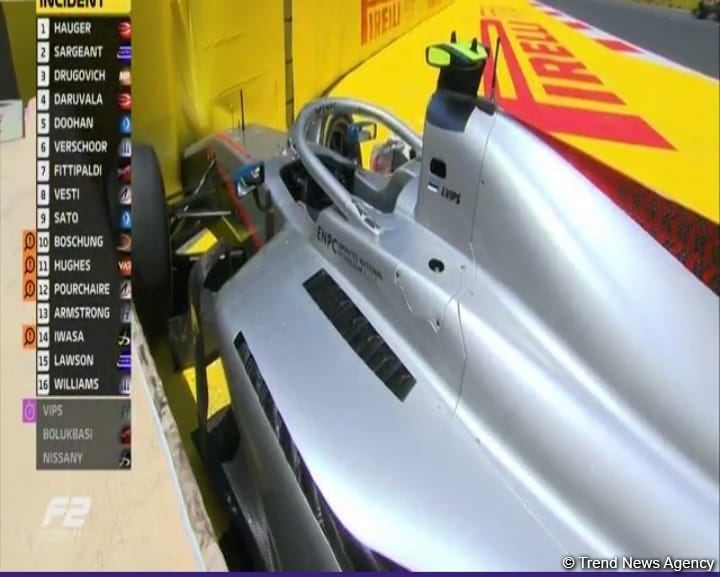 В основной гонке «Формулы-2» в Баку произошла еще одна авария (ФОТО)
