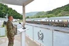 Президент Ильхам Алиев принял участие в открытии воинской части в Кяльбаджарском районе (ФОТО/ВИДЕО)