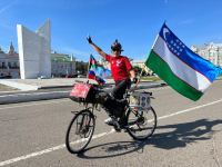 Известный узбекский певец совершает велопробег в честь юбилея Муслима Магомаева – скоро он  будет в Баку (ВИДЕО, ФОТО)