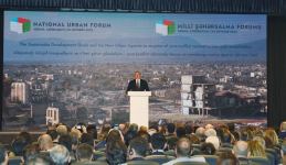 Президент Ильхам Алиев и Первая леди Мехрибан Алиева приняли участие в церемонии открытия Азербайджанского национального градостроительного форума в Агдаме (ФОТО/ВИДЕО)