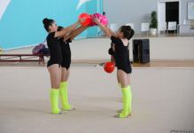 В Национальной арене гимнастики в Баку проходят учебно-тренировочные сборы спортсменок из Мингячевира (ФОТО)