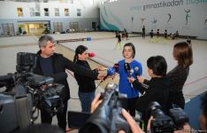 В Национальной арене гимнастики в Баку проходят учебно-тренировочные сборы спортсменок из Мингячевира (ФОТО)