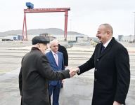 Президент Ильхам Алиев принял участие в церемонии сдачи в эксплуатацию танкера "Академик Хошбахт Юсифзаде" (ФОТО)