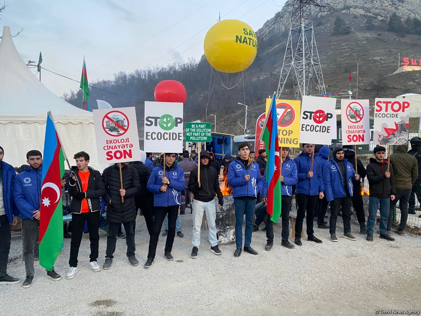 Акция протеста на Лачинской дороге продолжается – очередное разоблачение армянской лжи (ФОТО)