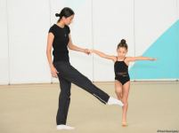 В Национальной гимнастической арене проходят учебно-тренировочные сборы спортсменок из Нахчывана и Зиря (ФОТО)