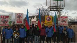 Акция азербайджанских экоактивистов на Лачинской дороге продолжается (ФОТО)