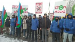Акция азербайджанских экоактивистов на Лачинской дороге продолжается (ФОТО)
