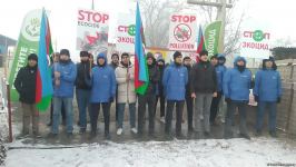 Акция азербайджанских экоактивистов на Лачинской дороге продолжается (ФОТО)