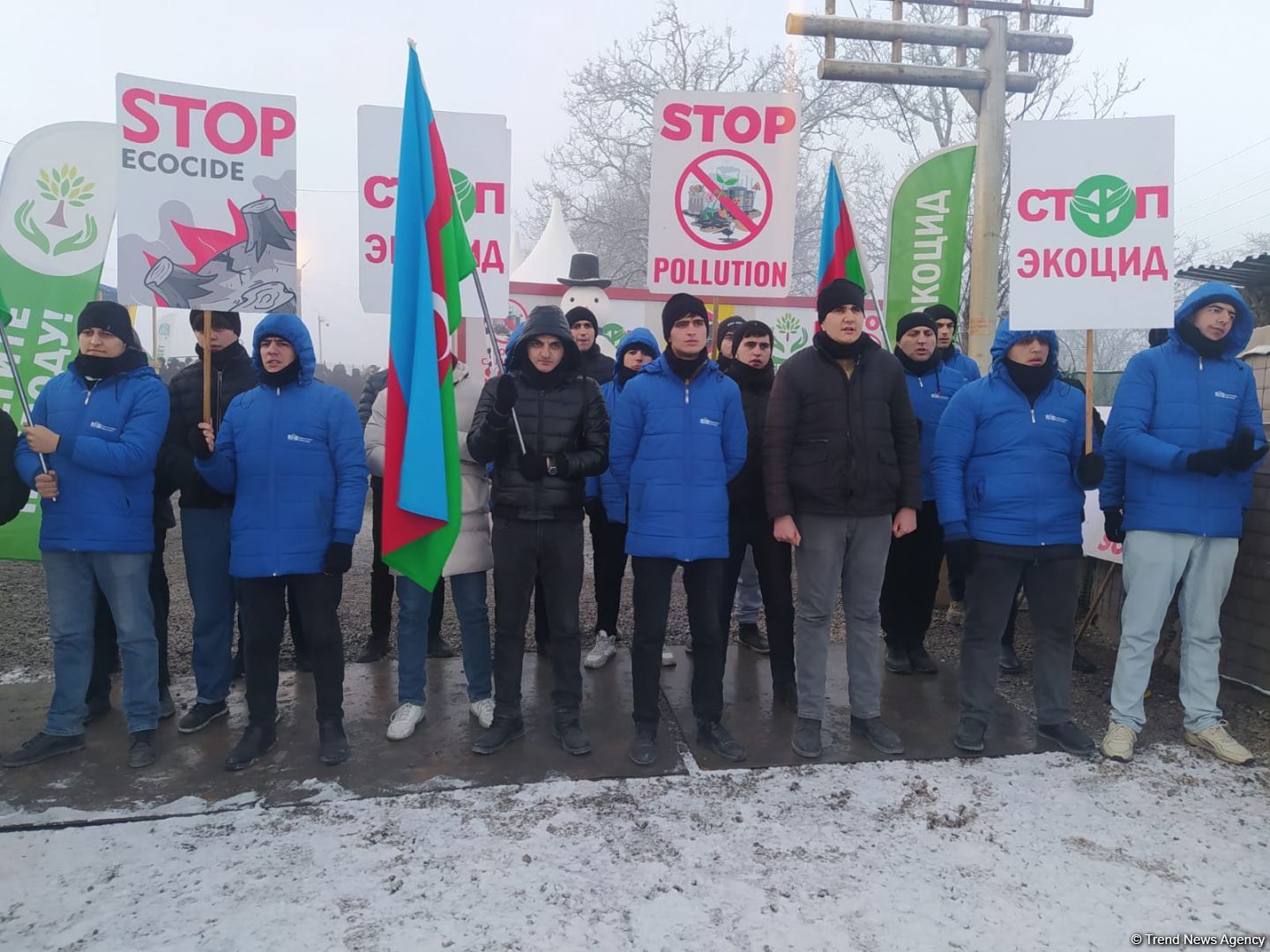 Акция азербайджанских экоактивистов на Лачинской дороге продолжается (ФОТО)