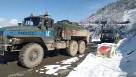 По Лачинской дороге проехали 16 грузовых автомобилей РМК (ФОТО)