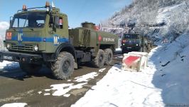 По Лачинской дороге проехали 16 грузовых автомобилей РМК (ФОТО)