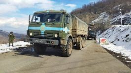 По Лачинской дороге беспрепятственно проехала автоколонна из 13 машин РМК (ФОТО)