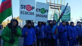 Акция азербайджанских экоактивистов на Лачинской дороге продолжается (ФОТО)