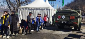 По Лачинской дороге беспрепятственно проехали три автомобиля РМК (ФОТО)