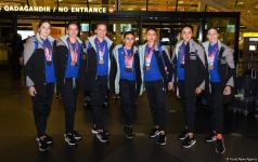 Азербайджанские гимнастки вернулись из Франции с медалями (ФОТО)