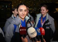 Азербайджанские гимнастки вернулись из Франции с медалями (ФОТО)