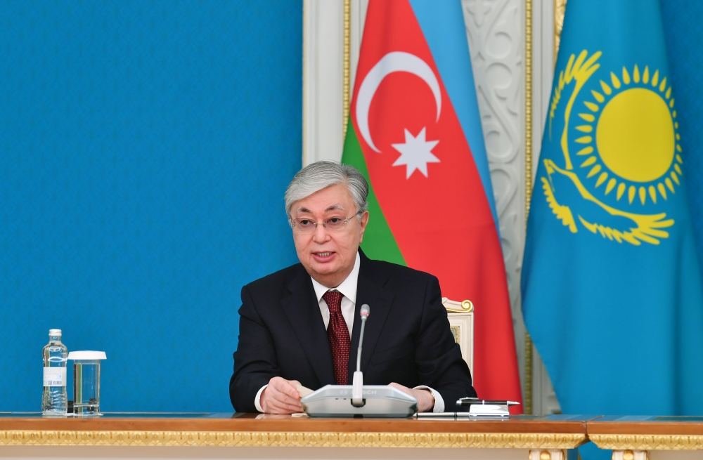 Президенты Азербайджана и Казахстана выступили с заявлениями для прессы (ФОТО/ВИДЕО)