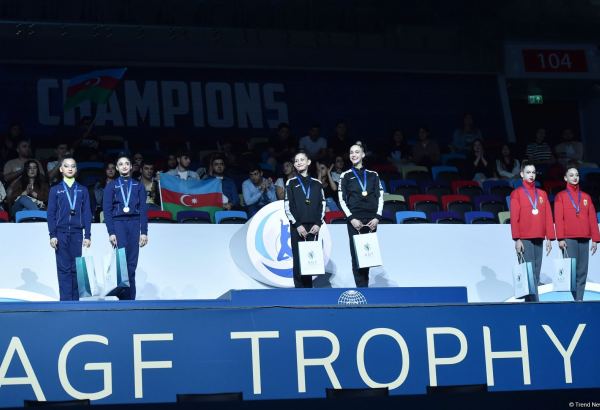 Церемония награждения победителей Международного турнира AGF Trophy в Баку: Азербайджан занял второе место в командном зачете среди юниорок (ФОТО)