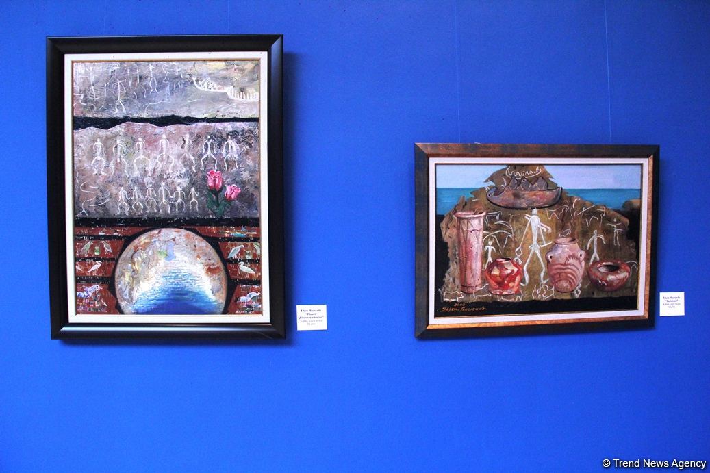 Представлены наскальные рисунки Гобустана в искусстве – живопись, скульптура, ковры, современные мотивы (ФОТО)