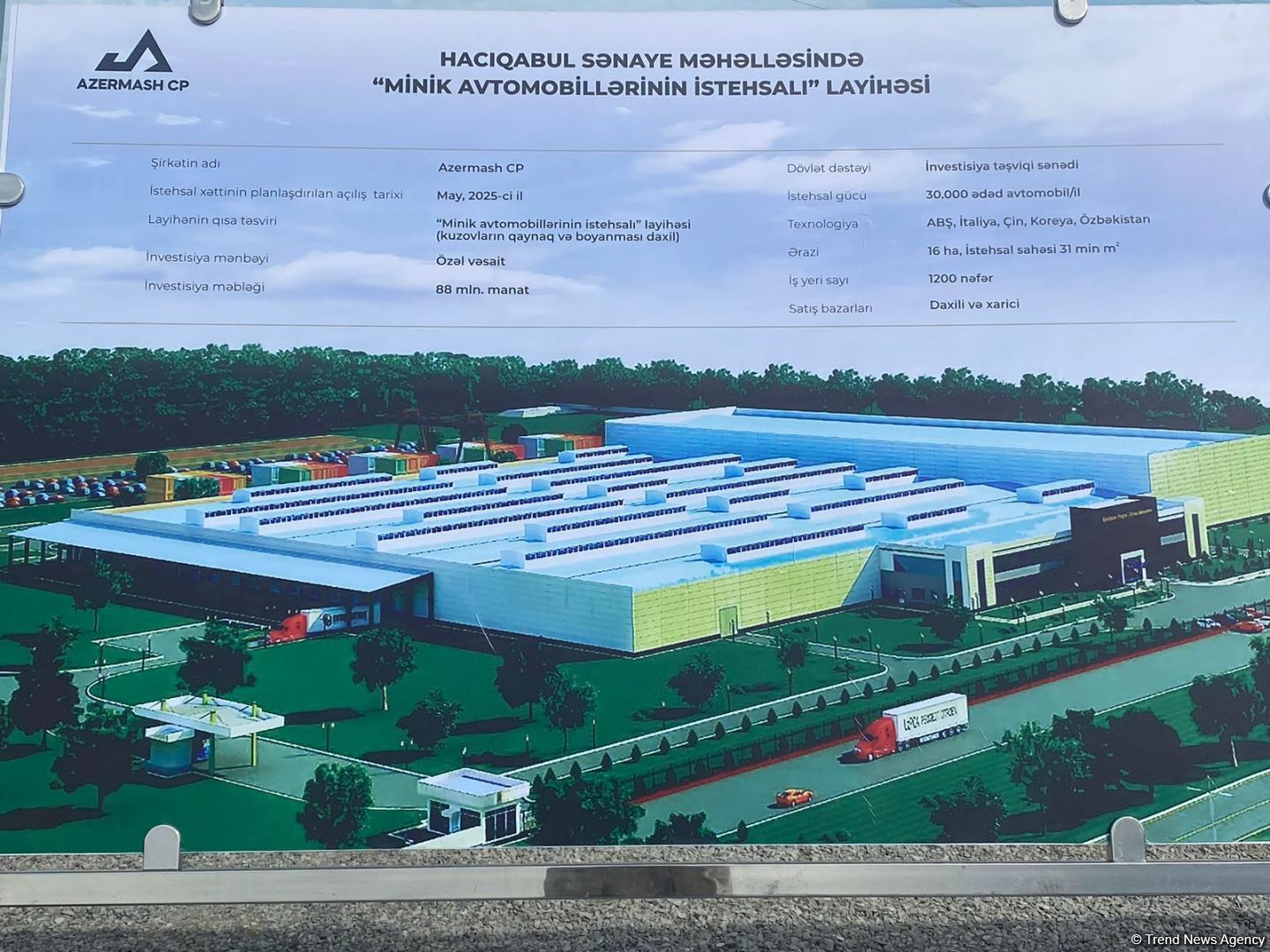 Запуск совместного автомобильного завода Азербайджана и Узбекистана ожидается в 2025 году (ФОТО)