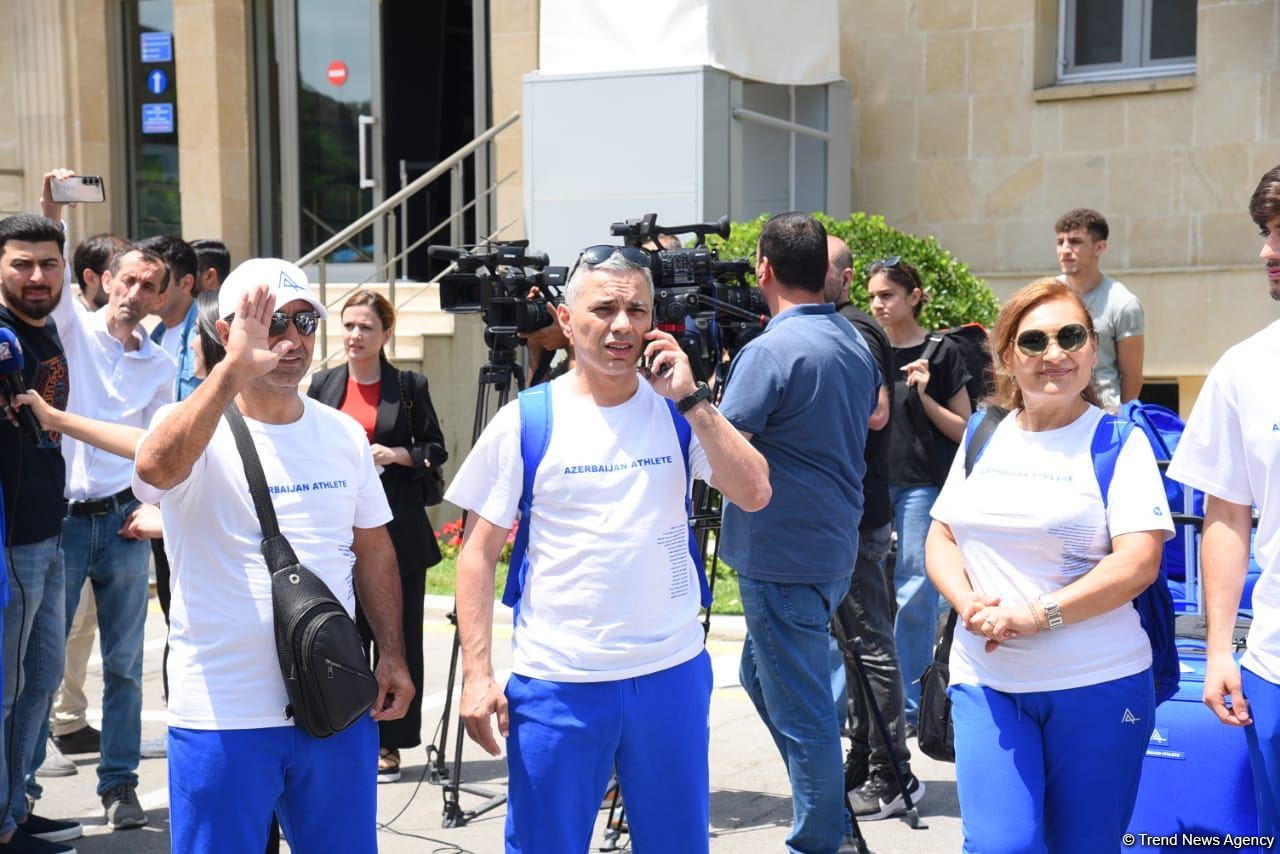 Азербайджанская команда отправилась в Краков для участия в III Европейских играх (ФОТО/ВИДЕО)