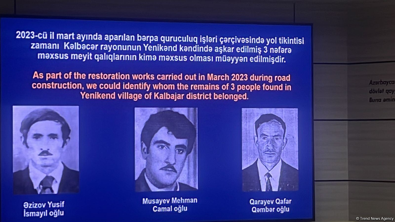 В Азербайджане установлены личности 15 человек, останки которых найдены в массовых захоронениях (ФОТО)