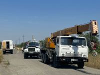 Проводится линия электропередачи на дороге Агдам-Ханкенди (ФОТО)