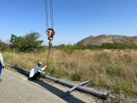 Проводится линия электропередачи на дороге Агдам-Ханкенди (ФОТО)