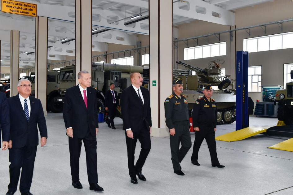 Президент Ильхам Алиев и Президент Реджеп Тайип Эрдоган приняли участие в открытии Нахчыванского восстановительно-промышленного военного комплекса (ФОТО)