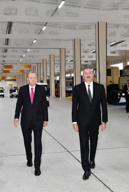 Президент Ильхам Алиев и Президент Реджеп Тайип Эрдоган приняли участие в открытии Нахчыванского восстановительно-промышленного военного комплекса (ФОТО)