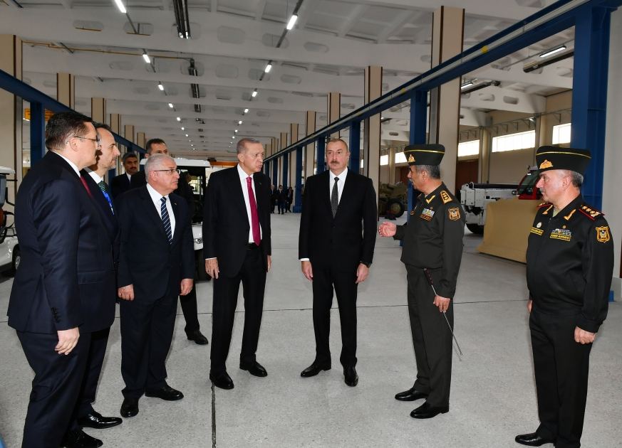 Президент Ильхам Алиев и Президент Реджеп Тайип Эрдоган приняли участие в открытии Нахчыванского восстановительно-промышленного военного комплекса (ФОТО)