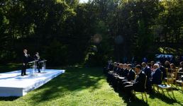 Президент Ильхам Алиев и Ираклий Гарибашвили выступили с заявлениями для прессы (ФОТО/ВИДЕО)