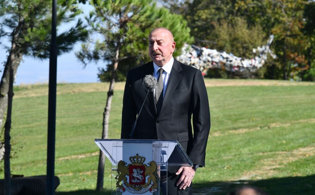 Президент Ильхам Алиев и Ираклий Гарибашвили выступили с заявлениями для прессы (ФОТО/ВИДЕО)