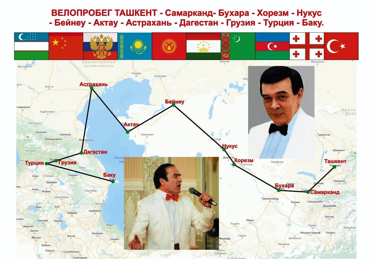 На велосипеде из Ташкента в Баку приехал Хурсанд Шеров, чтобы почтить память Муслима Магомаева (ФОТО)