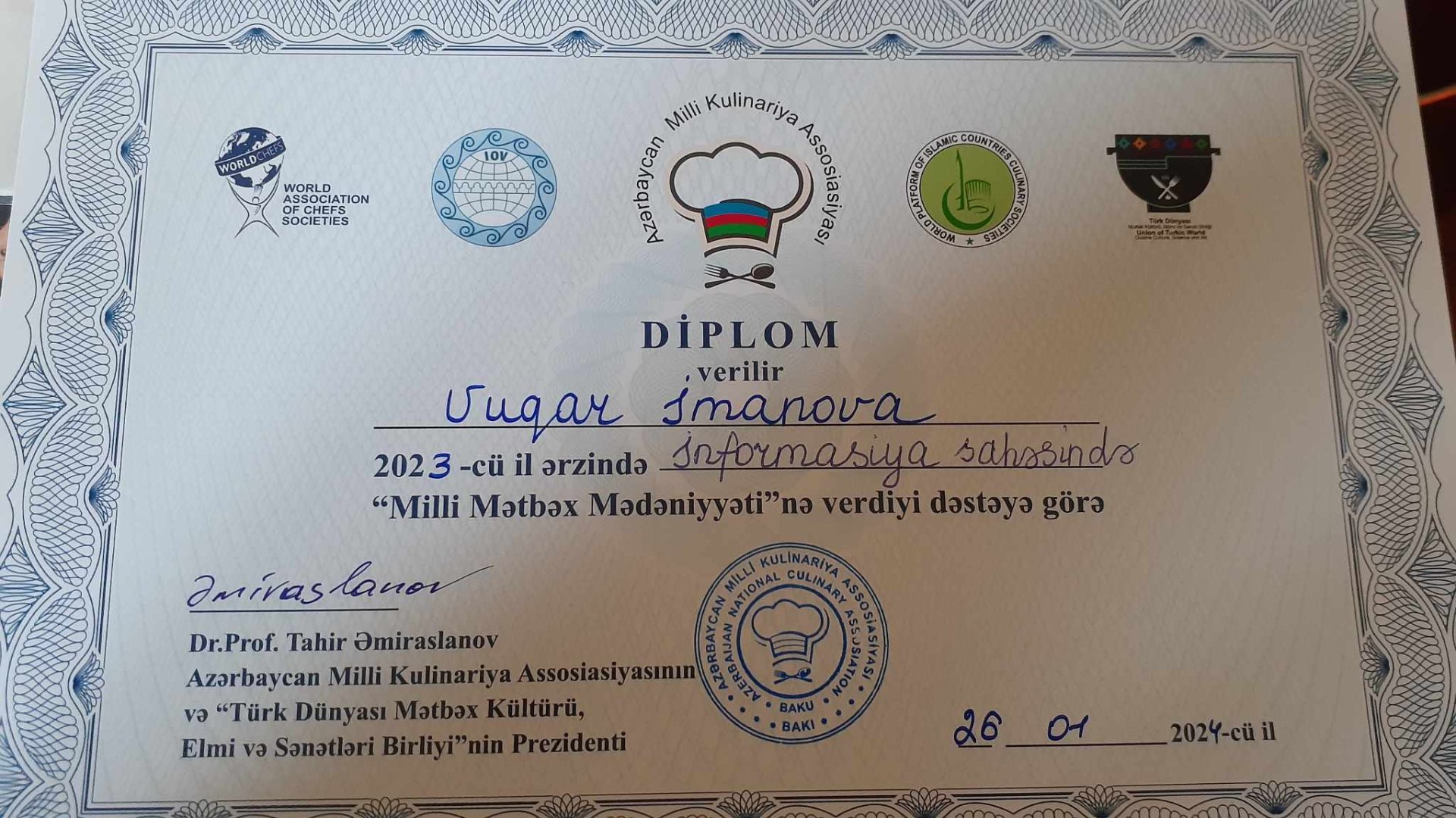 В Баку прошла церемония награждения АМКА за вклад в развитие и пропаганду национальной кулинарии (ФОТО)
