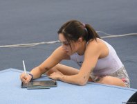 В Национальной арене гимнастики проходят подиумные тренировки участников Кубка мира по прыжкам на батуте и акробатической дорожке (ФОТОРЕПОРТАЖ)