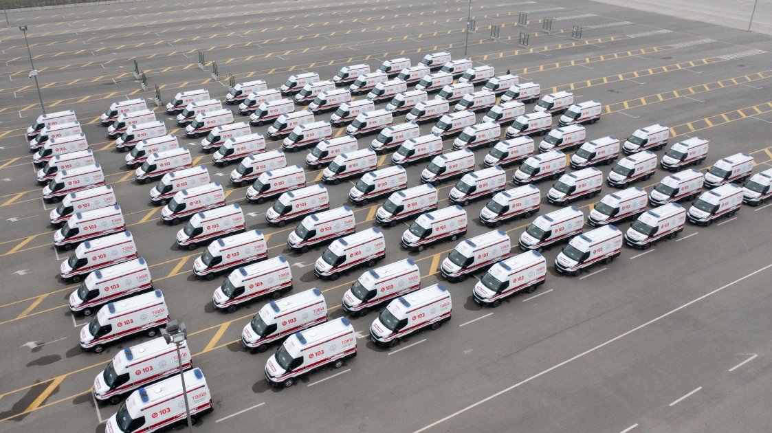 Президент Ильхам Алиев ознакомился с закупленными современными автомобилями скорой медицинской помощи (ВИДЕО/ФОТО)