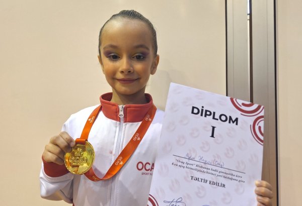 Золотая медаль - это результат моей работы и работы моего тренера – победительница первенства клуба "Оджаг Спорт" по художественной гимнастике