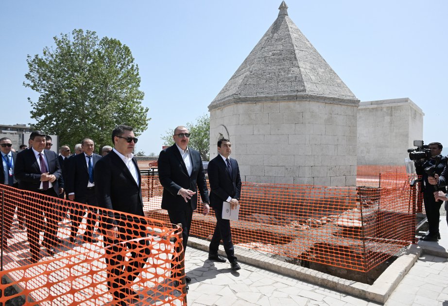 Президент Ильхам Алиев и Президент Садыр Жапаров ознакомились с работами, проводимыми во дворце Панахали хана и комплексе Имарет в Агдаме (ФОТО)