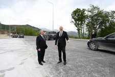 Президент Ильхам Алиев ознакомился с работами, проводимыми на автомобильной дороге Ахмедбейли-Физули-Шуша, принял участие в открытии первого тоннеля (ВИДЕО/ФОТО)